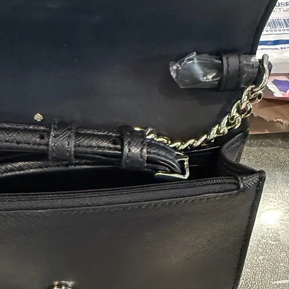 kate spade Black Crossbody with Gold Chain NWT - Picture 6 of 6
